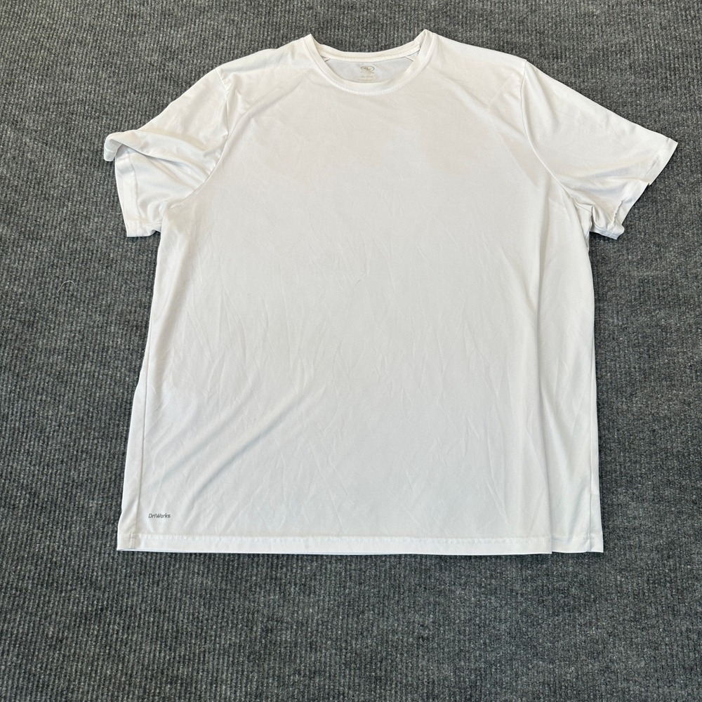 Athletic Works DriWorks Performance T-Shirt 2XL White Moisture Wicking Polyester